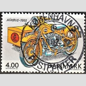 FRIM�RKER DANMARK | 2002 - AFA 1321 - Postk�ret�jer - 4,00 Kr. flerfarvet - Pragt Stemplet