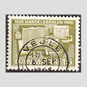 FRIM�RKER DANMARK | 1965 - AFA 429 - �rhus Handelsskole 100 �r - 15 �re olivgr�n - Lux Stemplet Vejle