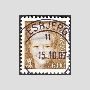 FRIMRKER DANMARK | 2001 - AFA 1285 - Dronning Margrethe II - 6,00 brun - Pragt Stemplet