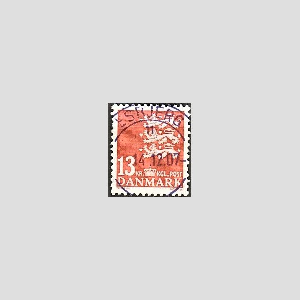FRIMRKER DANMARK | 2004 - AFA 1376 - Lille Rigsvben - 13 Kr. orange - Pragt Stemplet