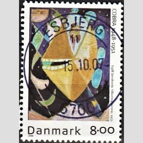 FRIM�RKER DANMARK | 2006 - AFA 1487 - COBRA-malere - 8,00 Kr. flerfarvet - Pragt Stemplet Esbjerg