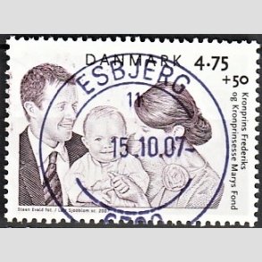 FRIMRKER DANMARK | 2007 - AFA 1496 - Kronprinseparrets fond - 4,75 + 0,50 Kr. Kronprinsefamilien - Pragt Stemplet