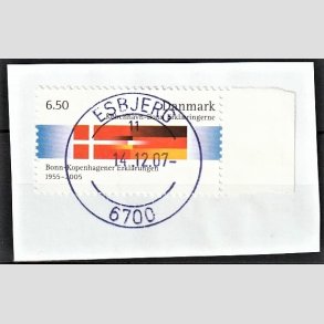 FRIM�RKER DANMARK | 2005 - AFA 1431 - K�benhavn-Bonn - 6,50 Kr. flerfarvet p� afklip - Pragt Stemplet