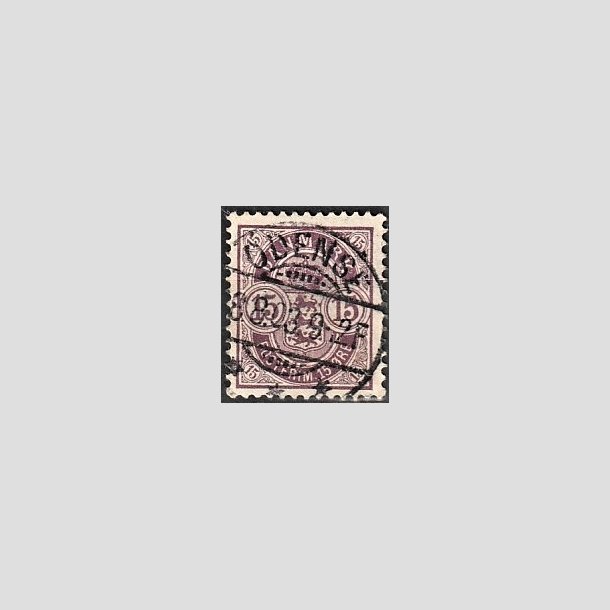 FRIMRKER DANMARK | 1901-02 - AFA 38 - 15 re grlilla - Stemplet "ODENSE"