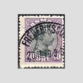 FRIMRKER DANMARK | 1918-20 - AFA 105 - Chr. X 40 re lilla/sort - Lux Stemplet