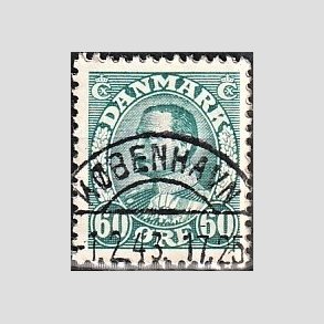 FRIMRKER DANMARK | 1934 - AFA 210 - Chr. X 60 re blgrn - Lux Stemplet Kbenhavn