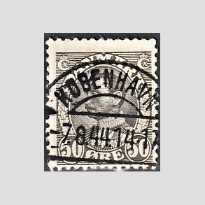FRIMRKER DANMARK | 1934 - AFA 209 - Chr. X 50 re gr - Lux Stemplet Kbenhavn