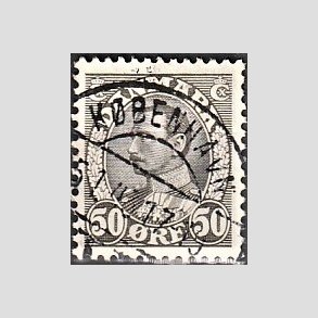 FRIMRKER DANMARK | 1934 - AFA 209 - Chr. X 50 re gr - Lux Stemplet Kbenhavn
