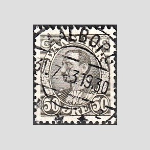 FRIMRKER DANMARK | 1934 - AFA 209 - Chr. X 50 re gr - Lux Stemplet Aalborg