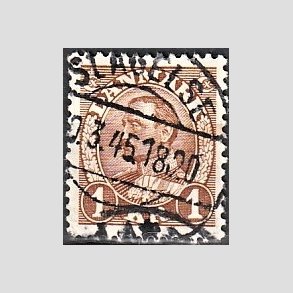 FRIMRKER DANMARK | 1934 - AFA 211 - Chr. X 1 Kr. brun - Lux Stemplet