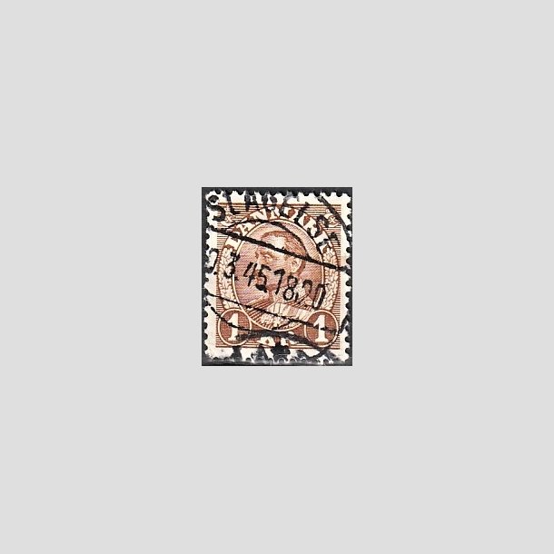 FRIMRKER DANMARK | 1934 - AFA 211 - Chr. X 1 Kr. brun - Lux Stemplet