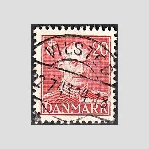 FRIMRKER DANMARK | 1942-44 - AFA 276 - Chr. X 20 re rd - Lux Stemplet