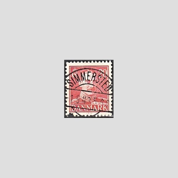 FRIMRKER DANMARK | 1942-44 - AFA 276 - Chr. X 20 re rd - Lux Stemplet Simmersted