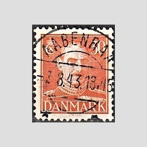 FRIMRKER DANMARK | 1942-44 - AFA 278 - Chr. X 30 re orange - Lux Stemplet