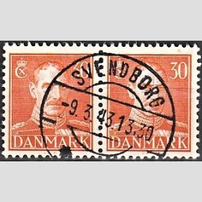 FRIMRKER DANMARK | 1942-44 - AFA 278 - Chr. X 30 re orange i par - Lux Stemplet