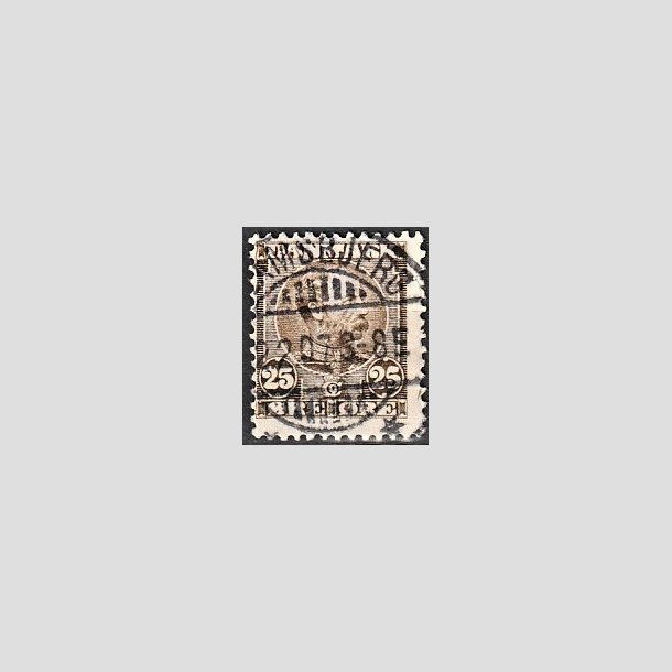 FRIMRKER DANMARK | 1904-05 - AFA 49 - Chr. IX 25 re grbrun - Lux Stemplet