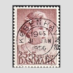 FRIM�RKER DANMARK | 1950 - AFA 325 - Prinsesse Anne-Marie - 25 + 5 �re brunr�d - Pragt Stemplet