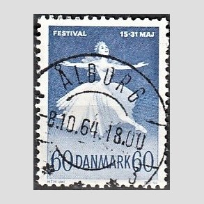 FRIM�RKER DANMARK | 1962 - AFA 406 - Ballet og musik - 60 �re bl� - Pragt Stemplet �lborg
