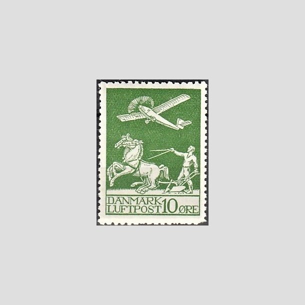 FRIMRKER DANMARK | 1925 - AFA 144 - Gl. Luftpost 10 re grn - Postfrisk