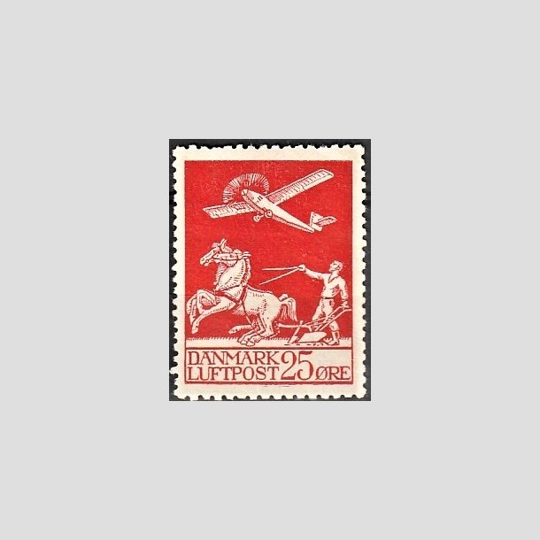 FRIMRKER DANMARK | 1925 - AFA 146 - Gl. Luftpost 25 re rd - Ubrugt