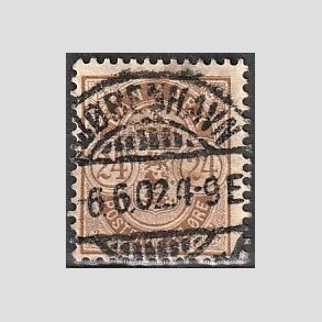 FRIM�RKER DANMARK | 1901-02 - AFA 39 - 24 �re brun - Pragt Stemplet 