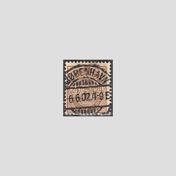 FRIMRKER DANMARK | 1901-02 - AFA 39 - 24 re brun - Pragt Stemplet 