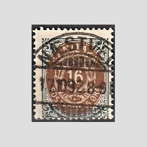 FRIM�RKER DANMARK | 1875 - AFA 27 - 16 �re gr�/brun - Lux Stemplet 