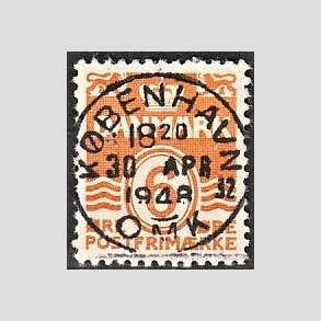 FRIM�RKER DANMARK | 1940 - AFA 254 - B�lgelinie 6 �re orangegul - Lux Stemplet