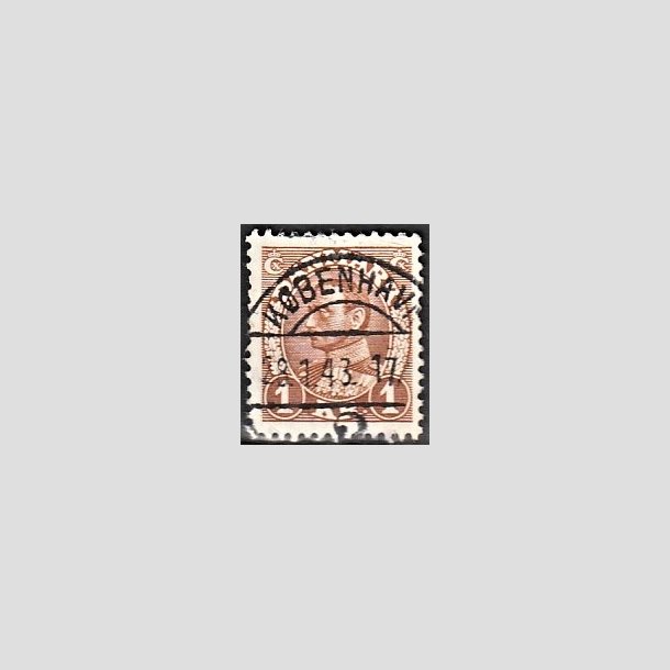 FRIMRKER DANMARK | 1934 - AFA 211 - Chr. X 1 Kr. brun - Lux Stemplet 