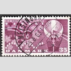FRIM�RKER DANMARK | 1962 - AFA 410 - Georg Carstensen Tivoli - 35 �re r�dviolet - Pragt Stemplet Helsing�r