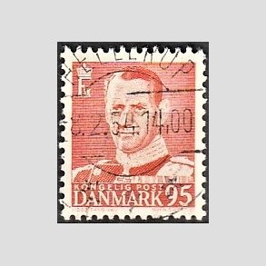 FRIMRKER DANMARK | 1952-53 - AFA 343 - Fr. IX 95 re orangerd - Lux Stemplet 