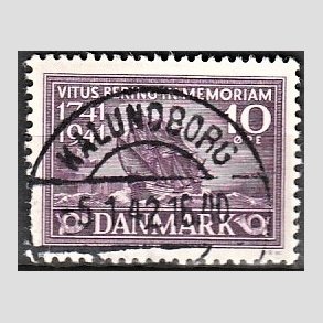 FRIM�RKER DANMARK | 1941 - AFA 270 - Vitus Bering 10 �re violet - Lux Stemplet Kalundborg