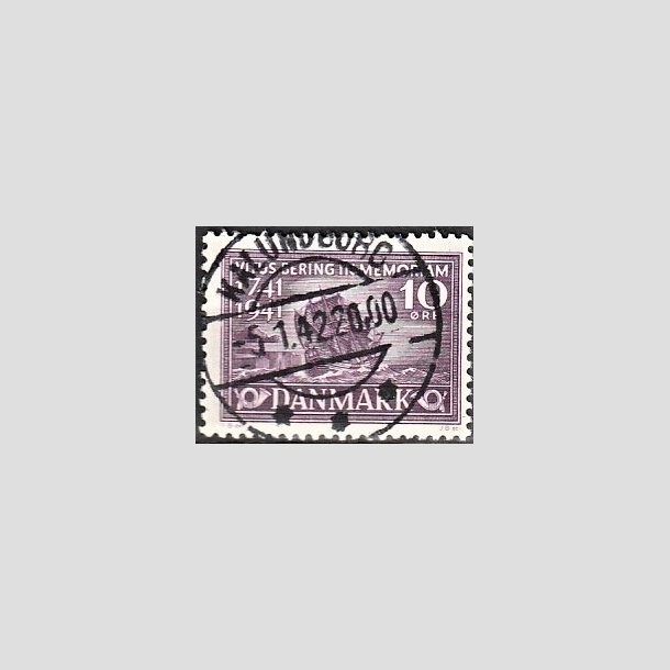 FRIMRKER DANMARK | 1941 - AFA 270 - Vitus Bering 10 re violet - Lux Stemplet Kalundborg