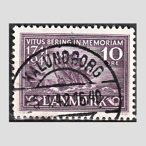 FRIM�RKER DANMARK | 1941 - AFA 270 - Vitus Bering 10 �re violet - Lux Stemplet Kalundborg