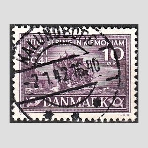 FRIM�RKER DANMARK | 1941 - AFA 270 - Vitus Bering 10 �re violet - Lux Stemplet Kalundborg