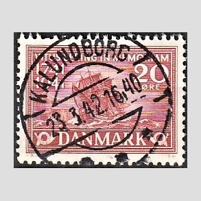 FRIM�RKER DANMARK | 1941 - AFA 271 - Vitus Bering 20 �re r�d - Lux Stemplet Kalundborg