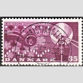 FRIM�RKER DANMARK | 1962 - AFA 410 - Georg Carstensen Tivoli - 35 �re r�dviolet - Pragt Stemplet