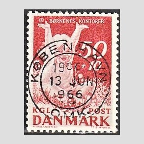 FRIMRKER DANMARK | 1965 - AFA 439F - Brnenes Kontor - 50 + 10 re rd - Pragt Stemplet