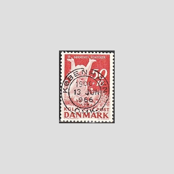 FRIMRKER DANMARK | 1965 - AFA 439F - Brnenes Kontor - 50 + 10 re rd - Pragt Stemplet