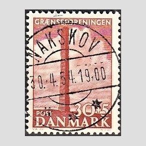 FRIMRKER DANMARK | 1953 - AFA 345 - Skamlingsbanken - 30 + 5 re rd - Pragt Stemplet