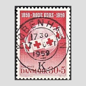 FRIMRKER DANMARK | 1959 - AFA 378 - Rde Kors - 30 + 5 re rd - Pragt Stemplet