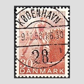 FRIM�RKER DANMARK | 1958 - AFA 372 - Landboh�jskolen 100 �r - 30 �re r�d - Pragt Stemplet K�benhavn