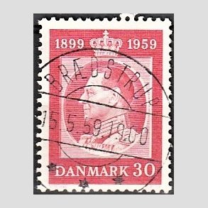 FRIM�RKER DANMARK | 1959 - AFA 374 - Frederik IX 60 �r - 30 �re r�d - Pragt Stemplet Br�dstrup
