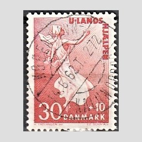 FRIMRKER DANMARK | 1962 - AFA 408 - Bistand - 30 + 10 re karamin - Pragt Stemplet