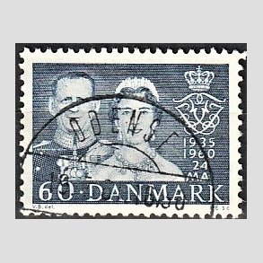 FRIM�RKER DANMARK | 1960 - AFA 385 - S�lvbryllup - 60 �re bl� - Lux Stemplet 