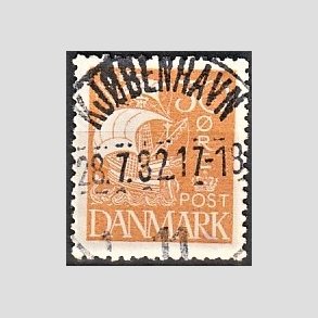 FRIM�RKER DANMARK | 1927 - AFA 172 - Karavel 30 �re gul - Lux Stemplet