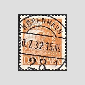 FRIM�RKER DANMARK | 1927 - AFA 172 - Karavel 30 �re gul - Lux Stemplet