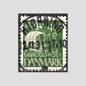 FRIM�RKER DANMARK | 1927 - AFA 174 - Karavel 40 �re gr�n - Lux Stemplet 