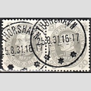 FRIMRKER DANMARK | 1930 - AFA 191 - Chr. X 60 r 20 re gr i par - Lux Stemplet 