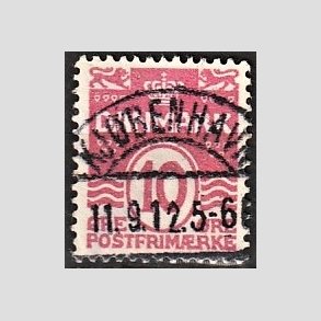 FRIM�RKER DANMARK | 1912 - AFA 65 - B�lgelinie 10 �re karminrosa - Lux Stemplet 
